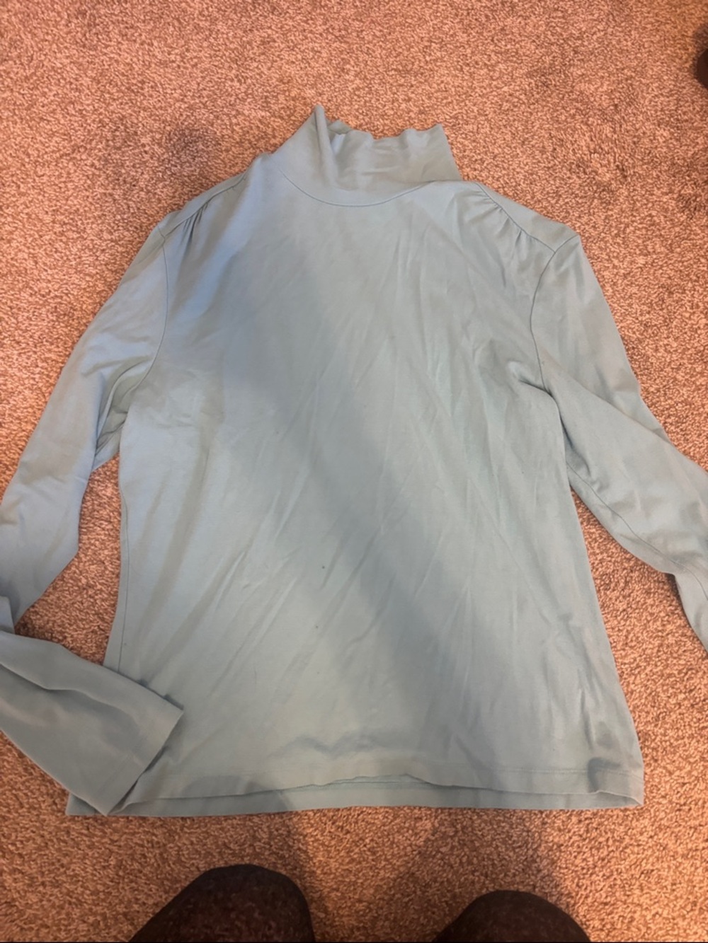 Talbots Sky Blue Mock Neck Long Sleeve Top